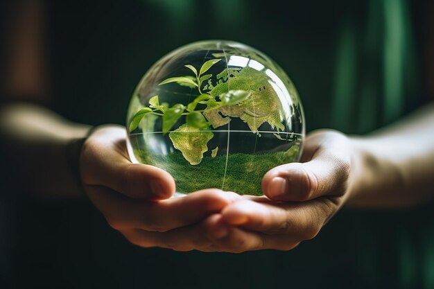 Renewable EnergyEnvironmental protection renewable sustainable energy sources The green world map is on a light bulb that represents green energy Renewable energy that is important to the world