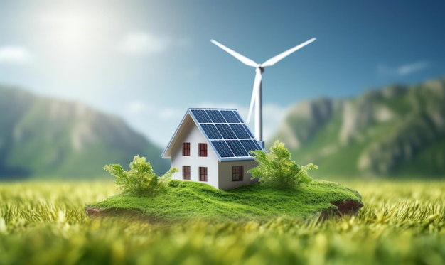 재생 가능하고 지속 가능한 에너지 개념 환경 보호 녹색 에너지 생성 Ai