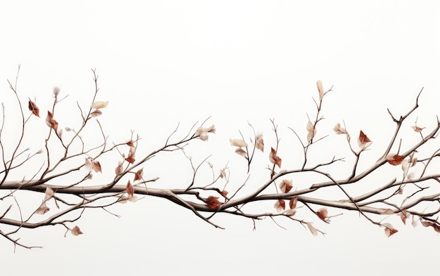 Renewed Life Springs Blossoming Branches on a White or Clear Surface PNG Transparent Background