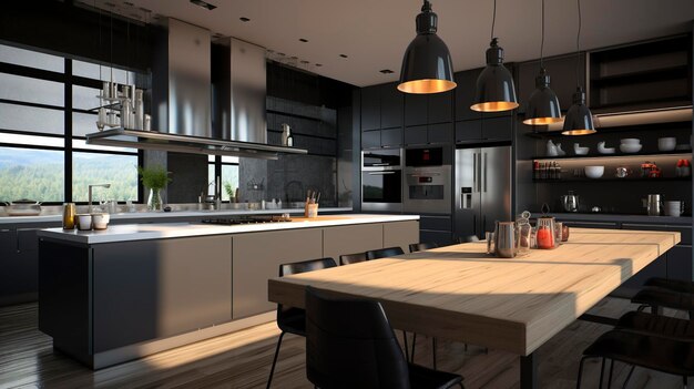 Renovated Modern Kitchen Interior