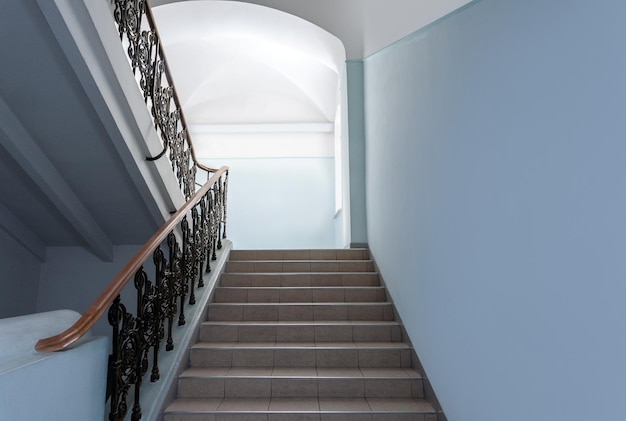 The renovated staircase i