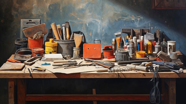 Renovation Tools and Equipment oil painting