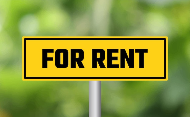 Photo for rent road sign on blur background