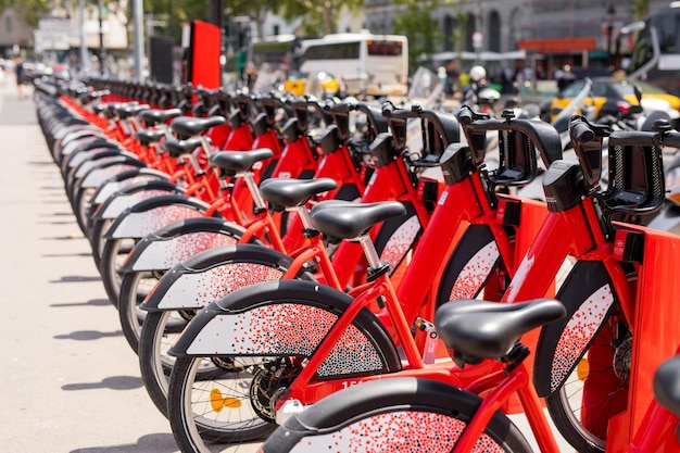 Rental bikes available for rent in the city