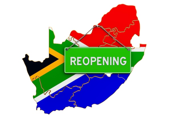 Reopening south africa after quarantine concept 3d rendering