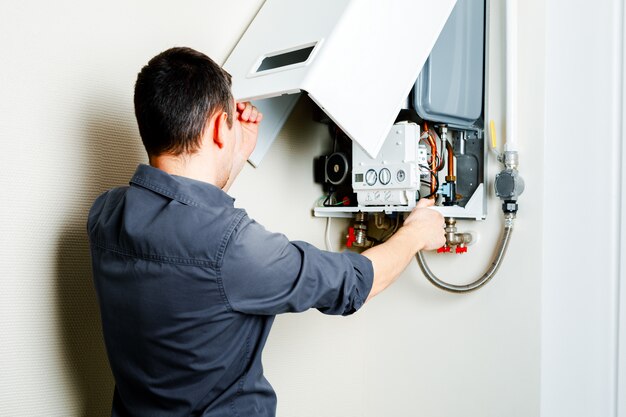 Photo repair of a gas boiler