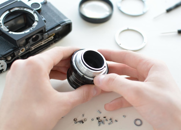 Ремонт ручного объектива фотоаппарата