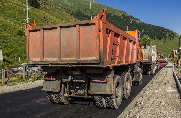 repair of the road in the Elbrus region