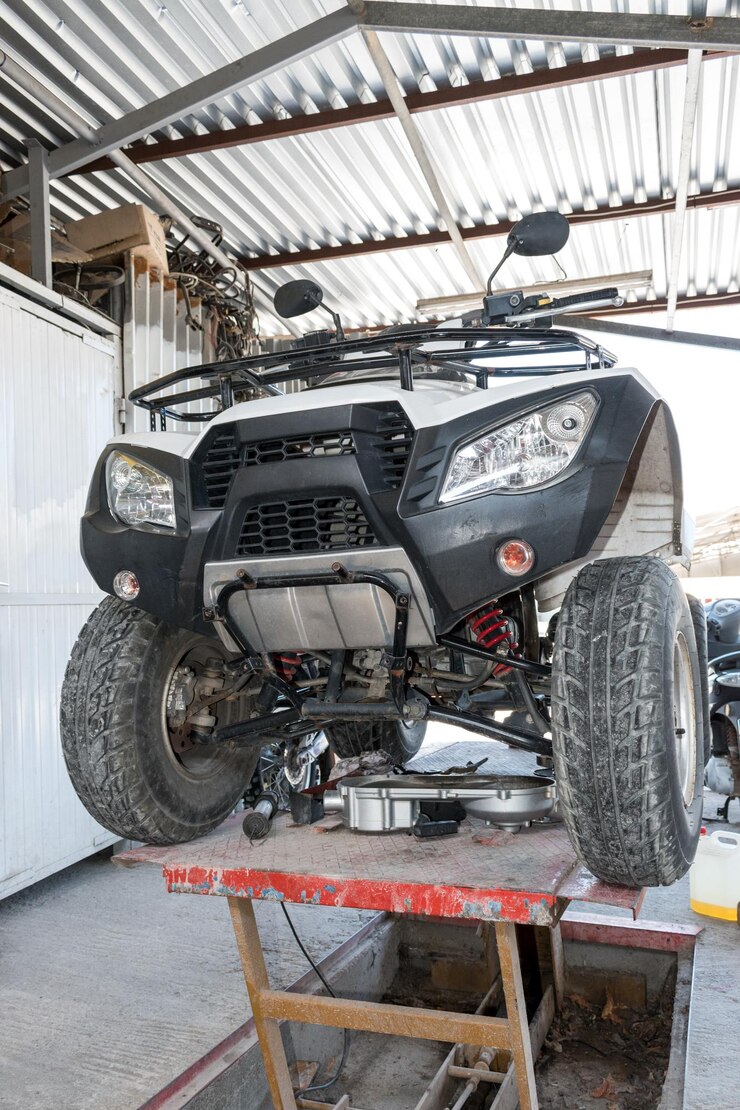 Repair service station of extreme transports ATVs motorbikes scooters