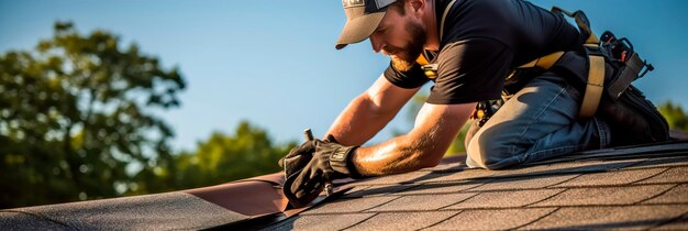 repairing damaged shingles and sealing roof leaks emphasizing the importance of a sound roof in home renovation Generative AI