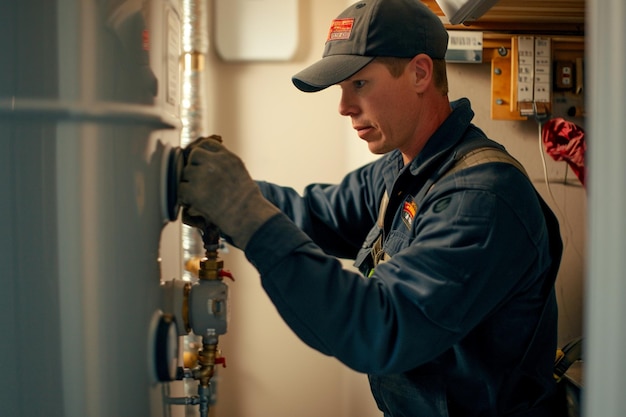 Photo repairman repairing the drain pipe