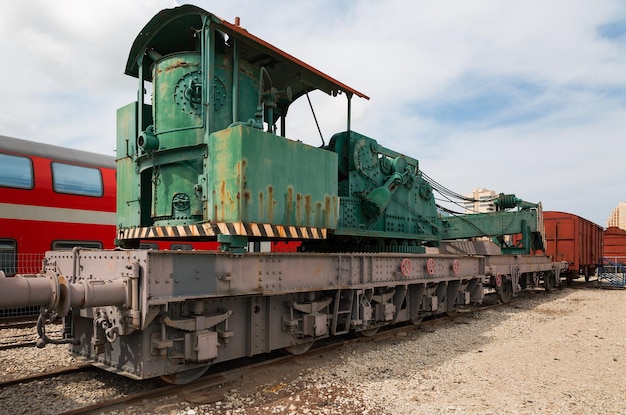 Reparatie gele trein locomotief