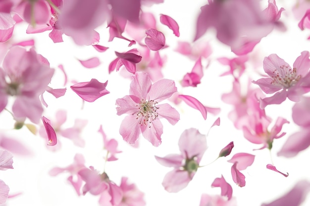 写真 白い背景のピンクの花びらと花びらを繰り返す