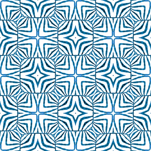 Repeating striped hand drawn border Blue alive