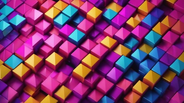 Repeating triangle cubes background 3d rendering