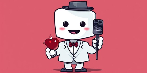 Reporter mascot for a company logo line art Generative AI