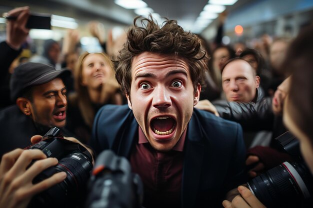 Foto reporter vangt de emoties van een hartelijk menselijk belang verhaal generatieve ai