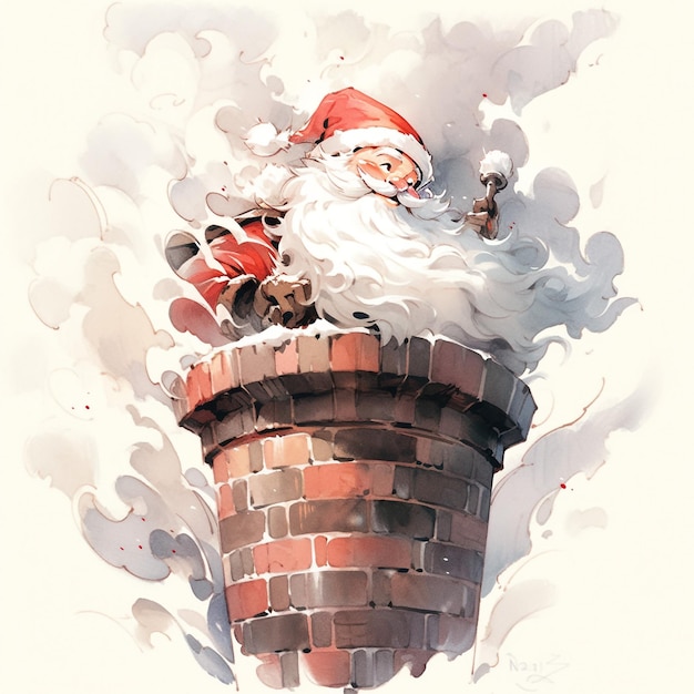 Photo representation of santa entering a chimney