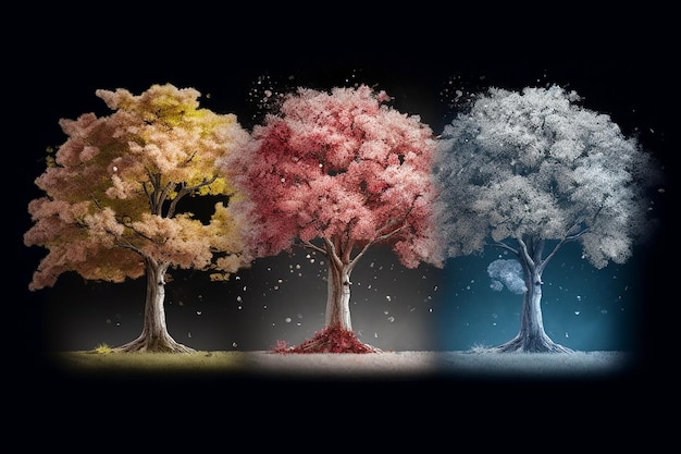 representing the four seasons showcasing natures change AI generated