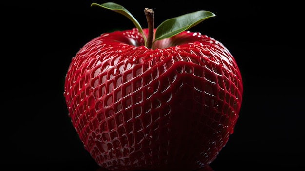 生成 AI ツールを使用して作られた赤いリンゴを表現