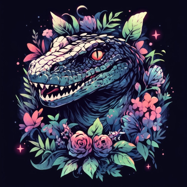 reptile design graphic for tshirt