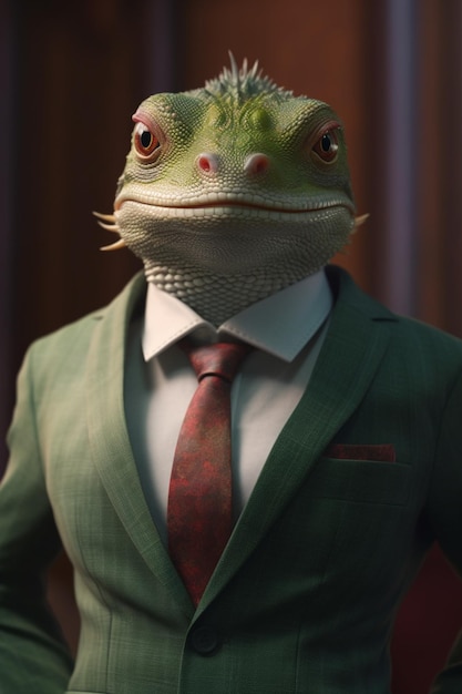 Reptilian in a suit Generative AI