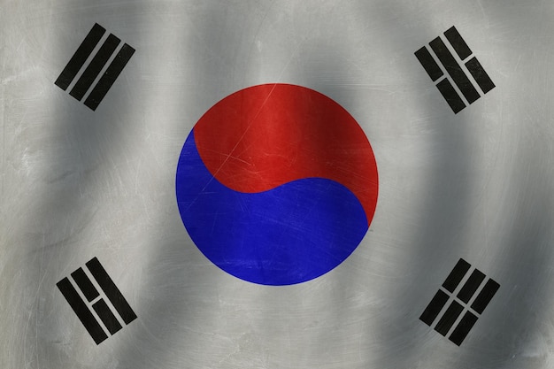 The Republic of Korea concept Travel in South Korea Flag banner