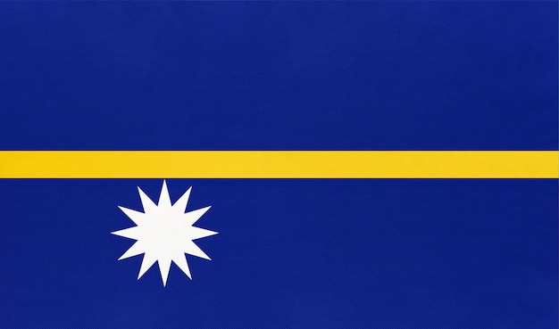 Photo republic of nauru national fabric flag