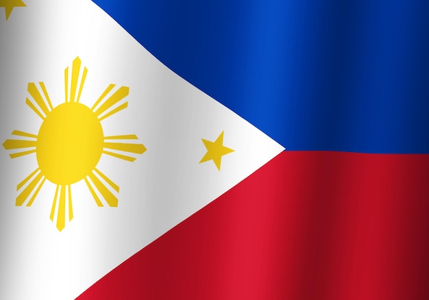 Republic of the philippines national flag 3d illustration close up view