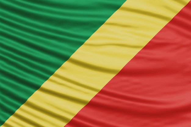 Republiek Congo vlag Golf close-up, nationale vlag achtergrond