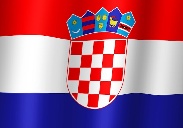 Republiek kroatië nationale vlag 3d illustratie close-up weergave
