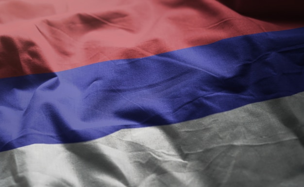 Photo republika srpska flag rumpled close up