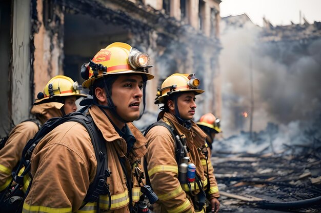 救助 作業 者 たち は 建物 の 瓦<unk> と 戦争 の 破壊 を 救出 し て い ます