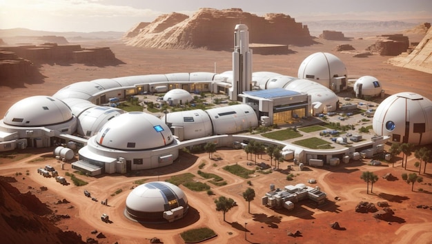 Photo research and discovery the essence of a futuristic mars colony