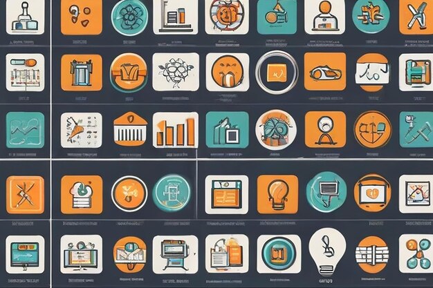 Research vector set of linear icons