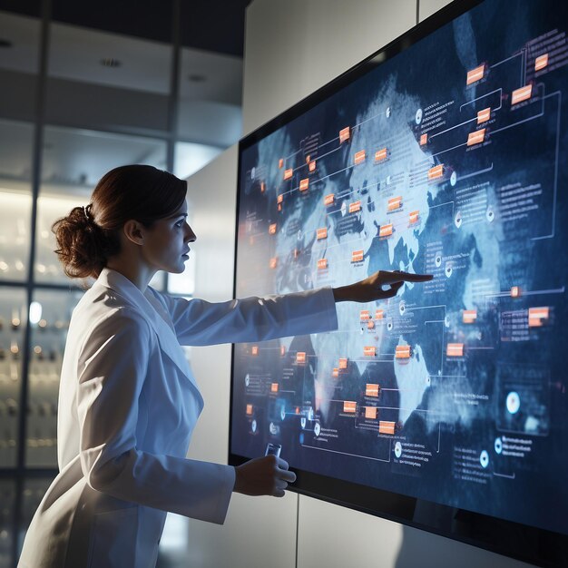 A researcher mapping medical evidence on a board