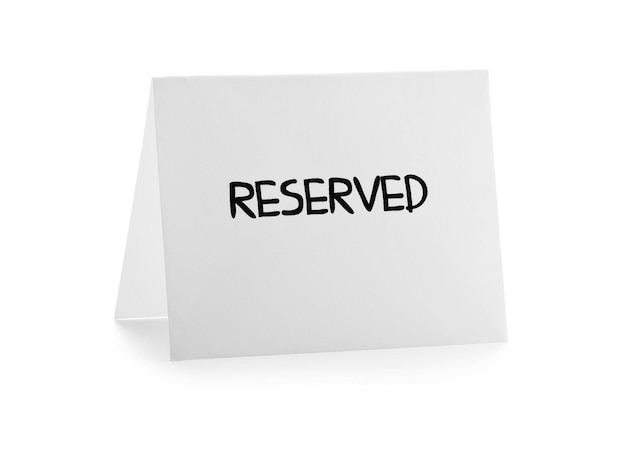 Reserved Sign White background