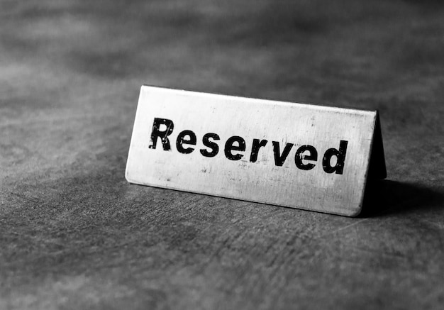 Reserved table sign in restaurant