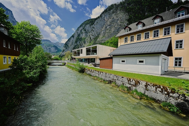 Reservoir channel at Hallstatt Salzkammergut Austria