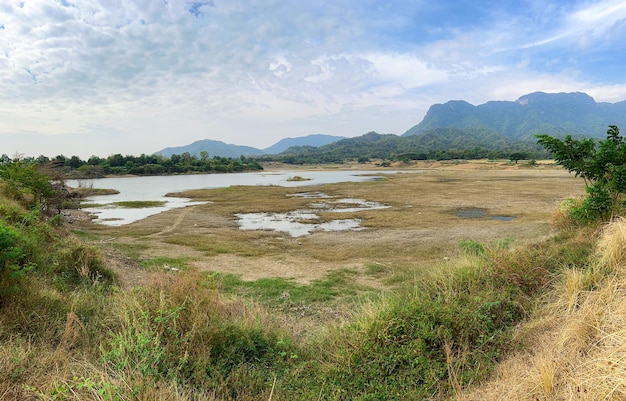 Reservoir without water for cultivation