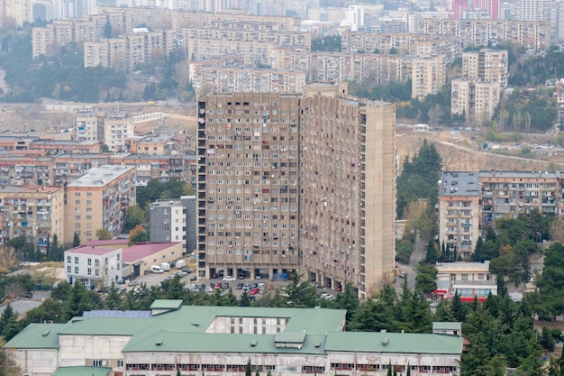 Photo residential area of tbilisi multistorey buildings in gldani and temka