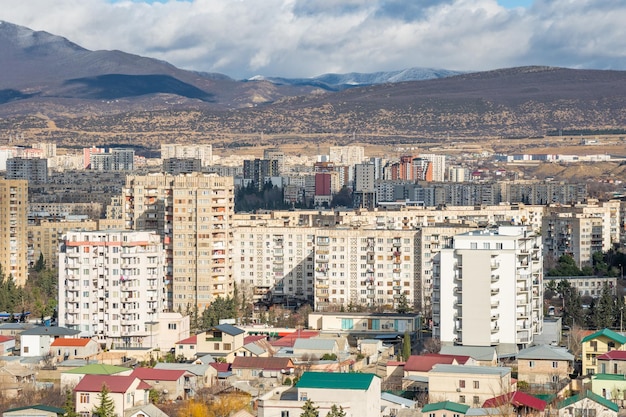 Residential area of Tbilisi multistorey buildings in Gldani