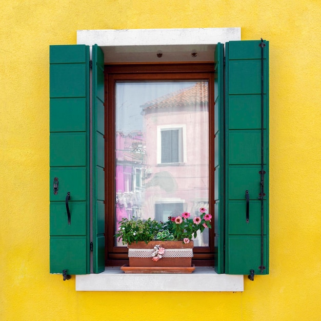 Residential house window in Burano