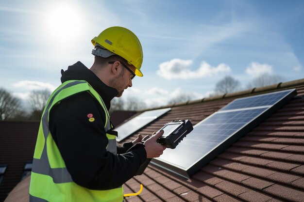 Photo residential roofing contractor conducting a generative ai