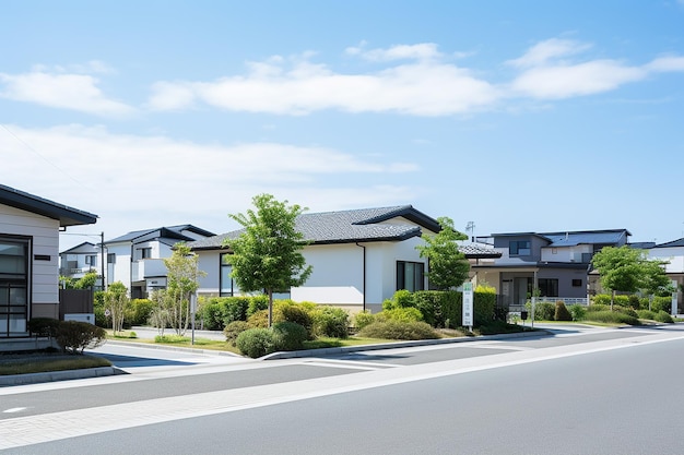 Photo a residential street with a sign that says quot home quot