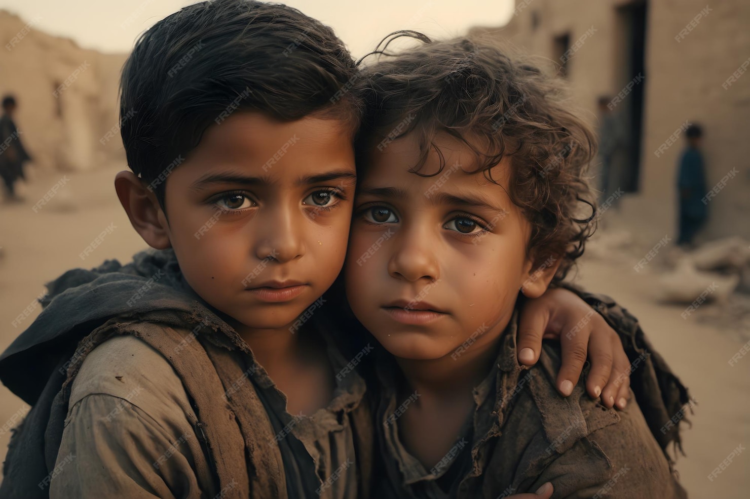 Premium AI Image Resilience Amidst Adversity Palestinian Refugee Premium AI Image Resilience Amidst Adversity Palestinian Refugee