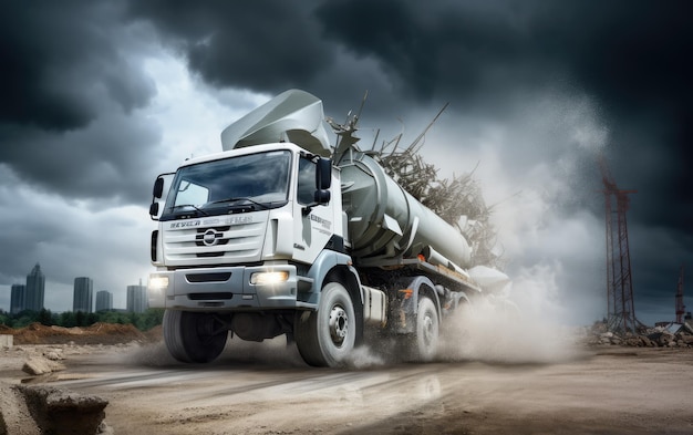 The Resilience of a Construction Vehicle in a Thunderstorm