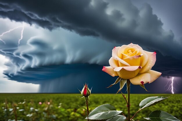 Photo resilience and strength rose in storm