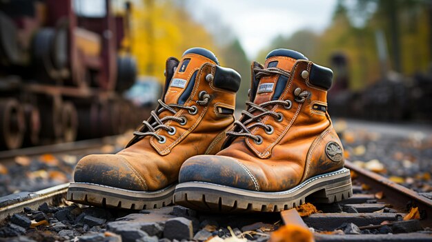 Resilient Footsteps Celebrating Labor Day with Worn Work Boots