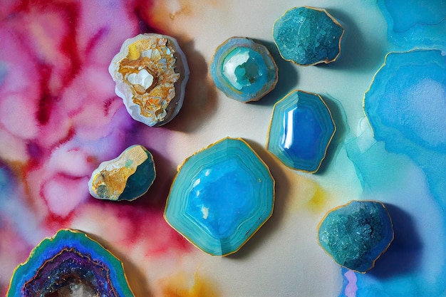 Resin geode style painting in art